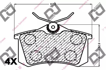 Комплект тормозных колодок DJ PARTS BP1189